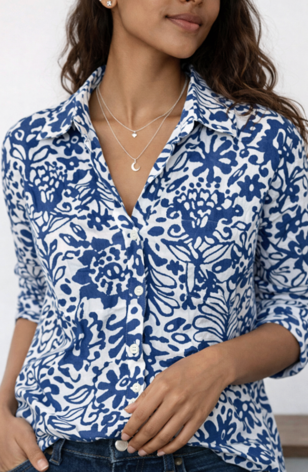 Boyfriend Shirt Fiesta Print