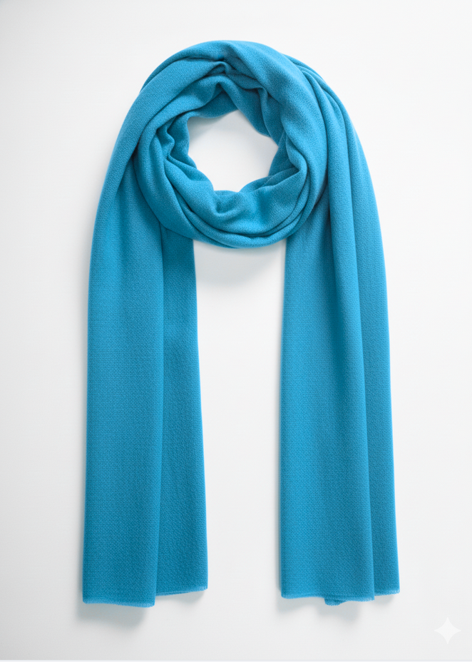Blue scarf on a white background