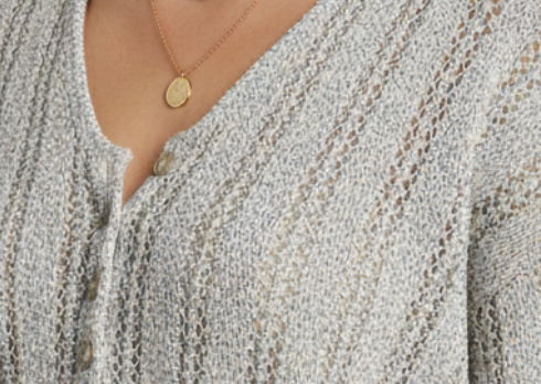 Vintage Cropped Pointelle Cardigan