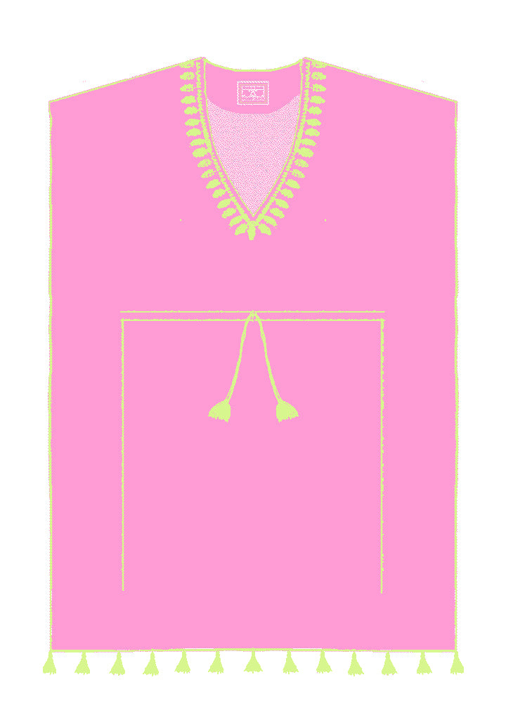 Shanti Tassel Kaftan | Embroidered Cotton Beach Coverup