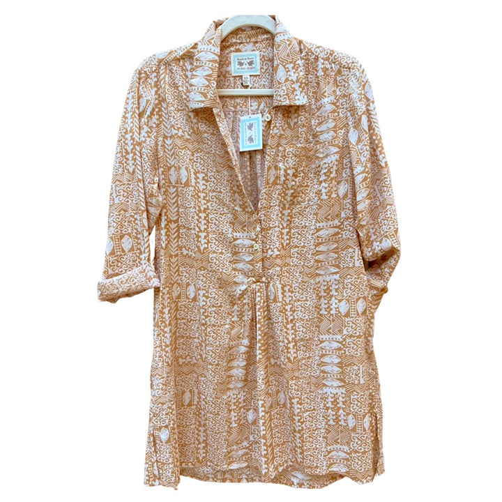dress or cover up style hand carved printed top 