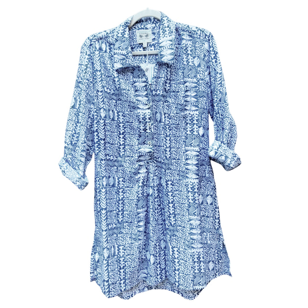 dress or cover up style hand carved printed top 
