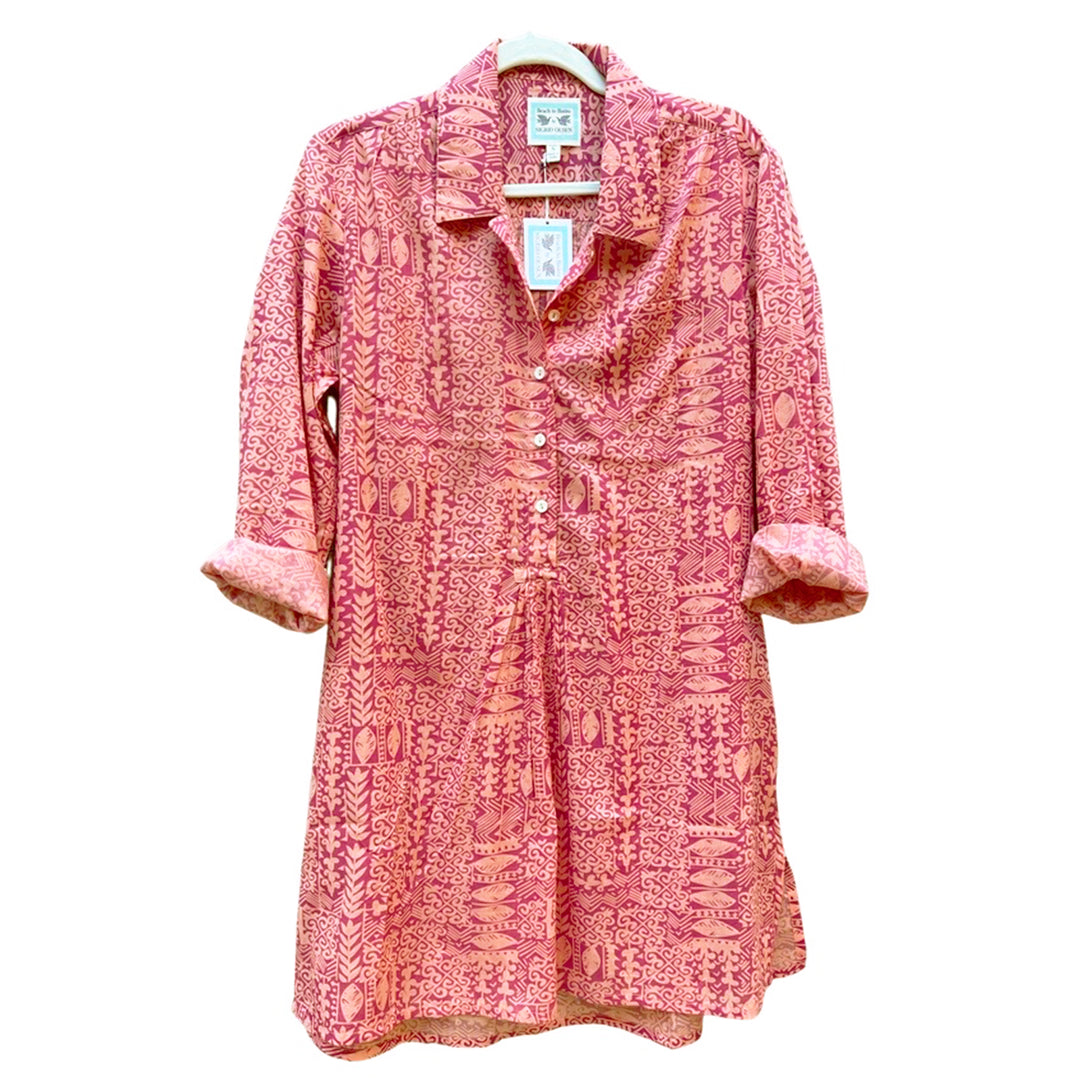 dress or cover up style hand carved printed top 