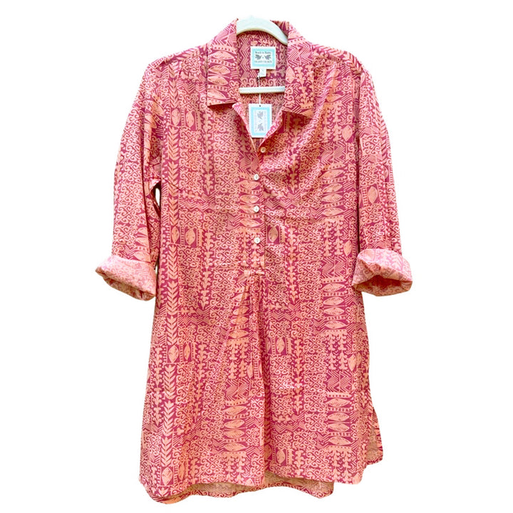 dress or cover up style hand carved printed top 