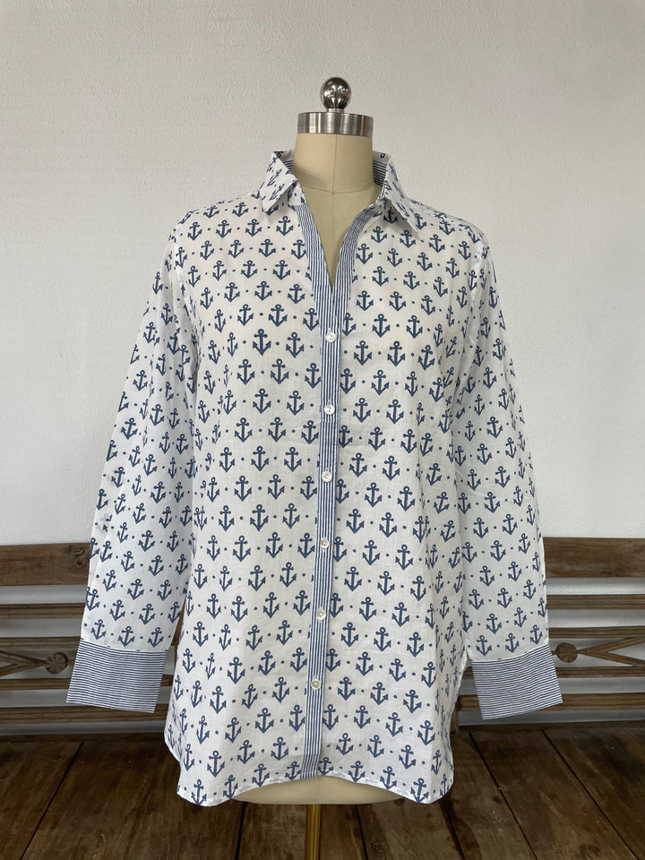 Artisan Shirt-Anchor Print