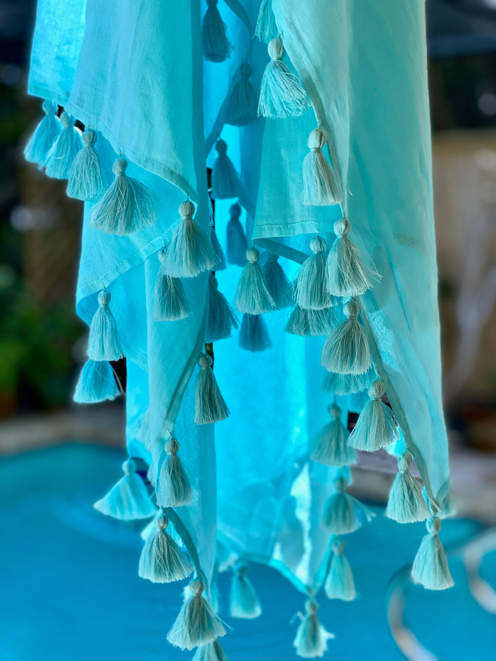 Shanti Tassel Wrap | Lightweight Cotton Beach Shawl