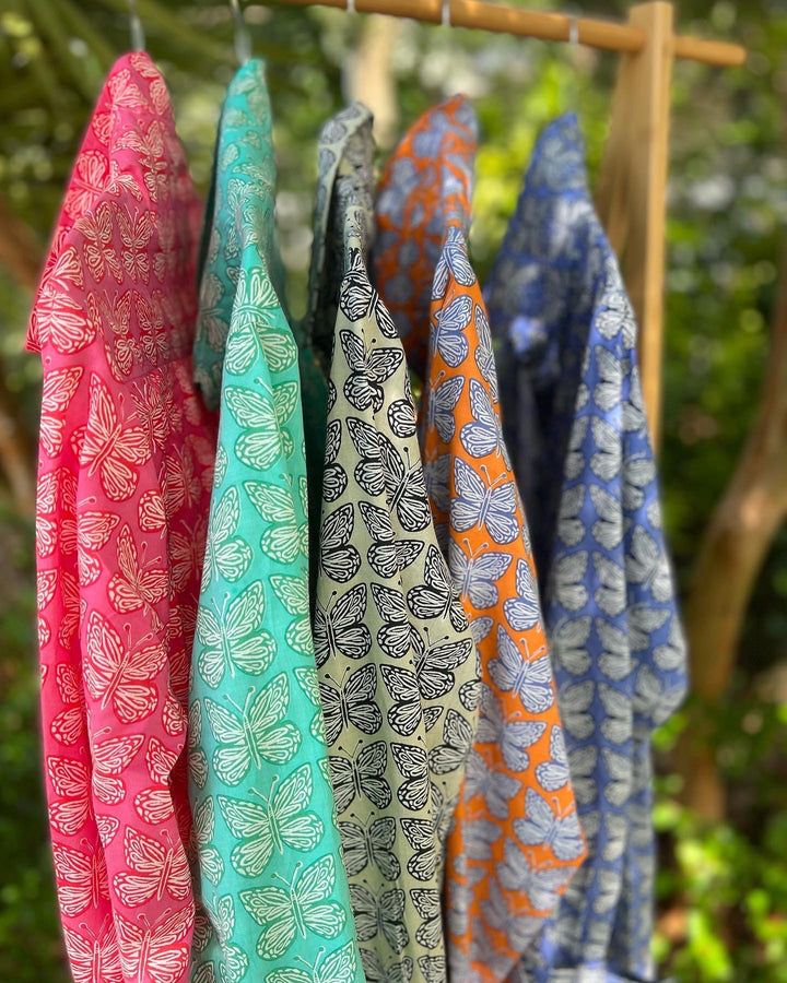 4 colors - artisan shirt with butterfly print by sigrid olsen