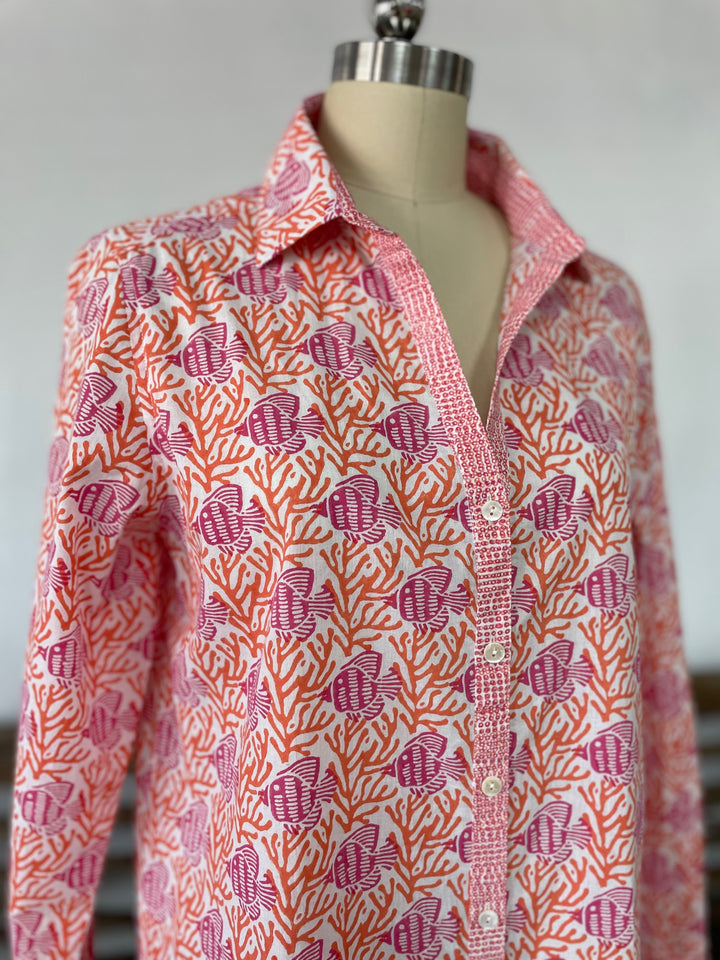 Artisan Shirt-Coral Reef Print
