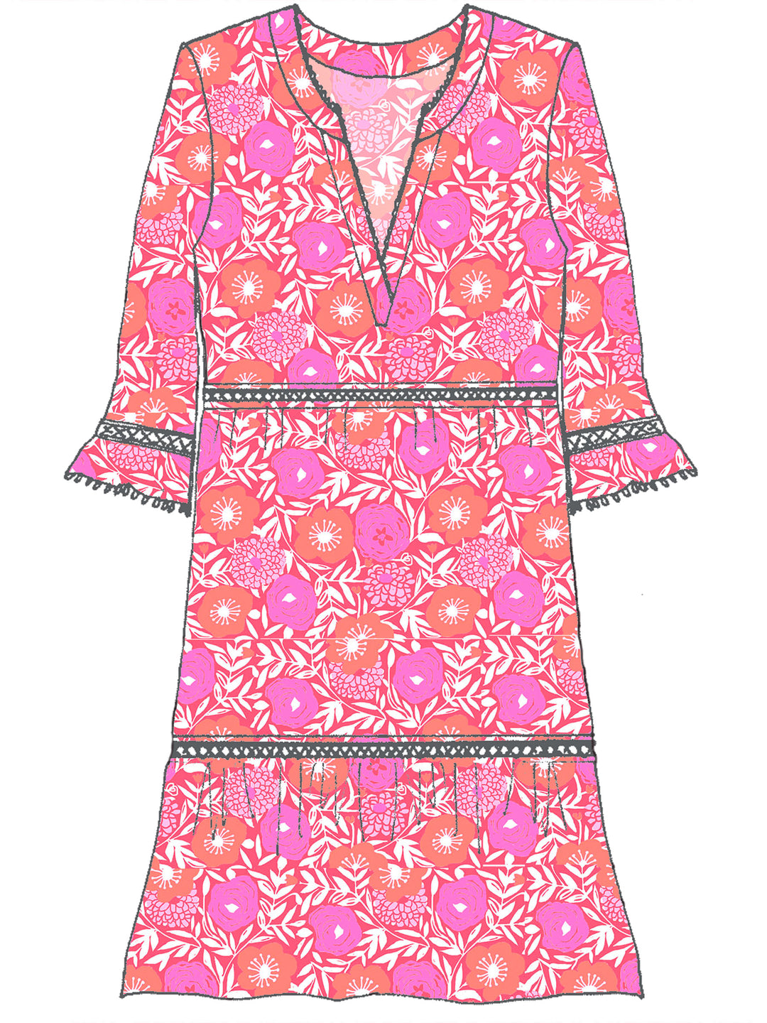 Moorea Dress-Poppy Print