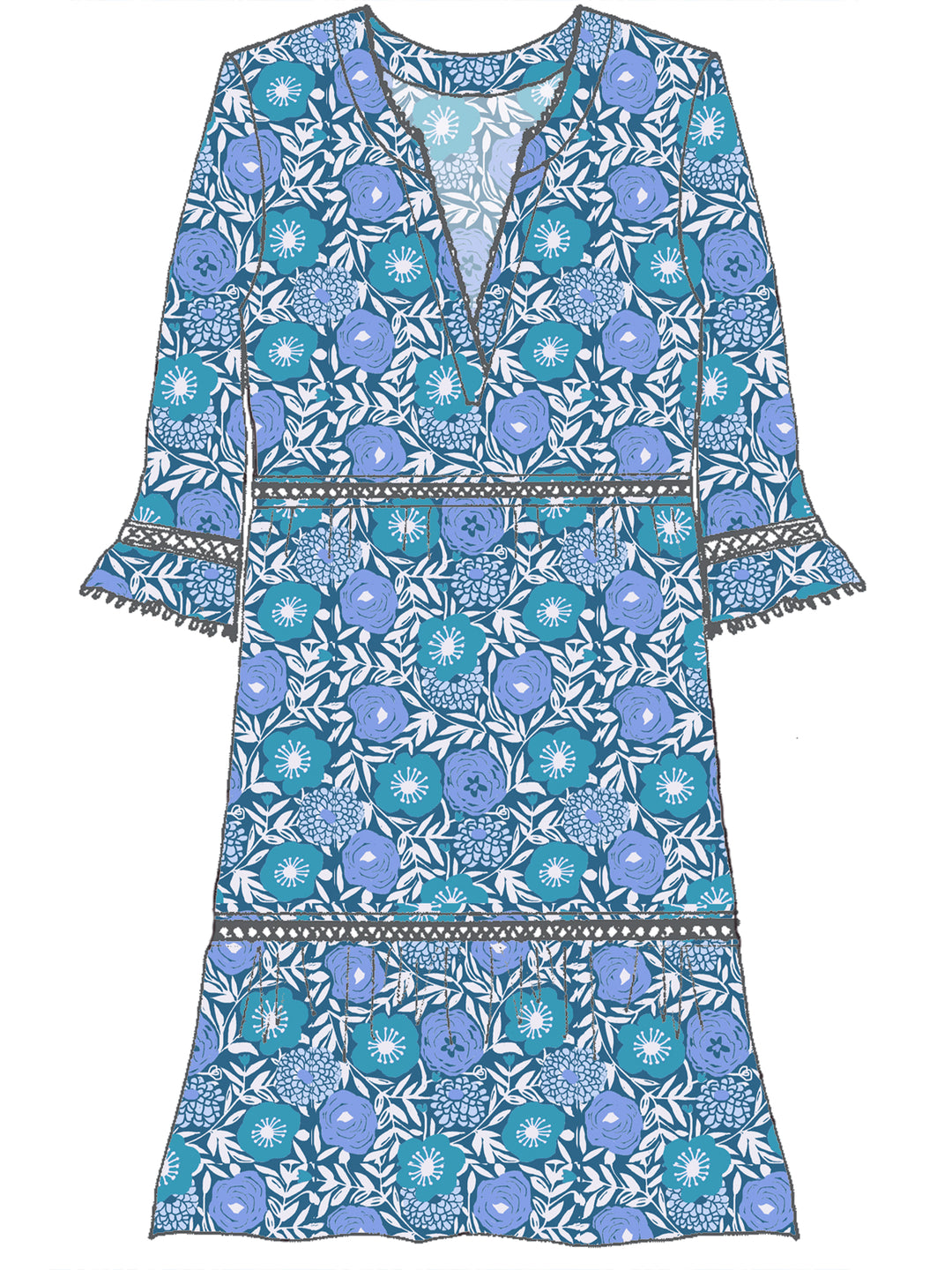 Moorea Dress-Poppy Print