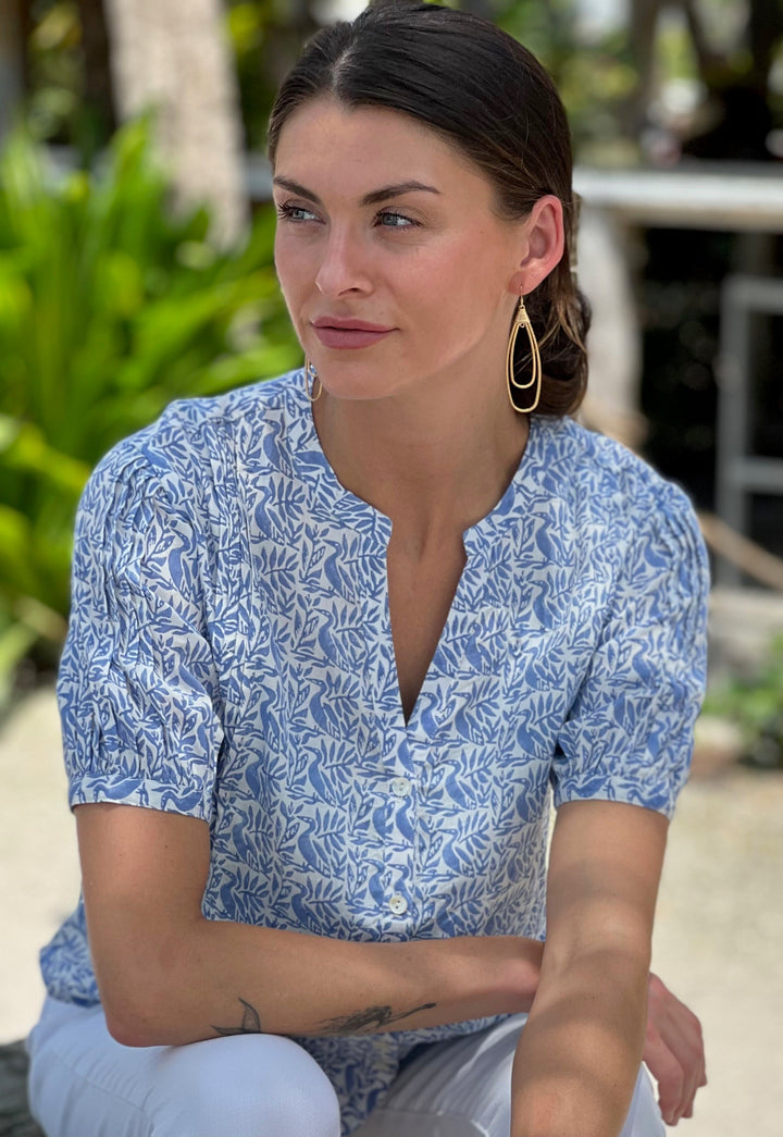 Pippa Blouse- Night Heron Print