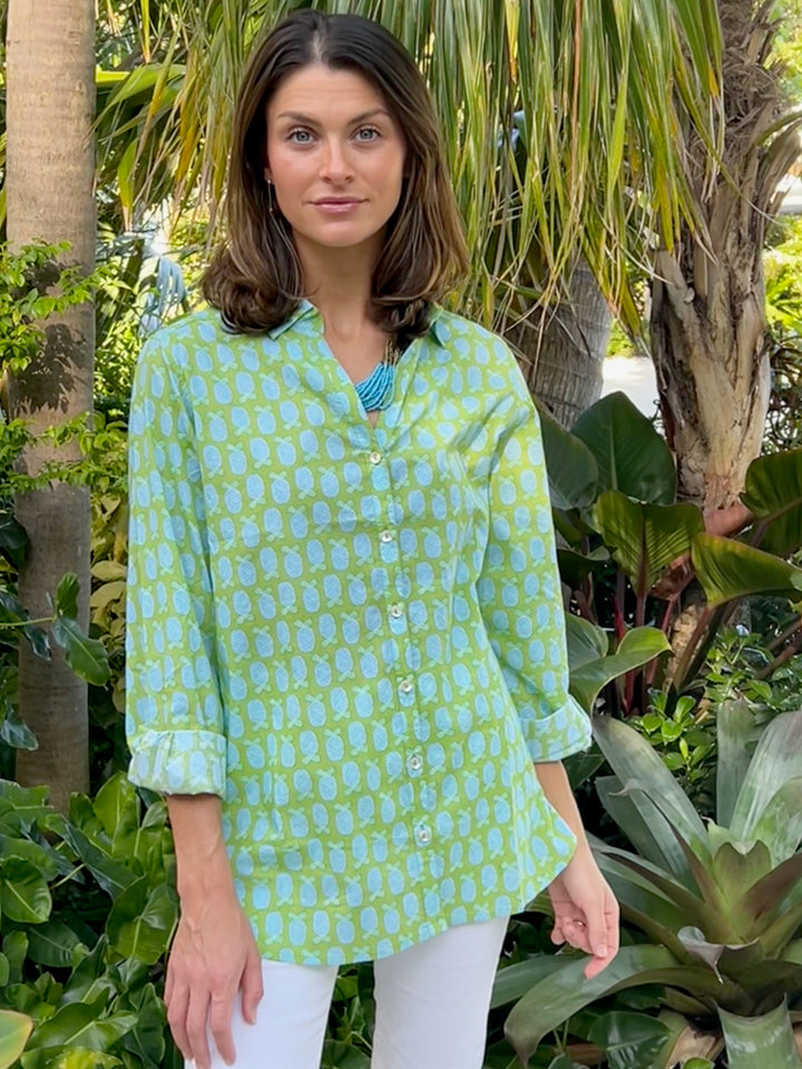 Artisan Shirt-Pineapple Print