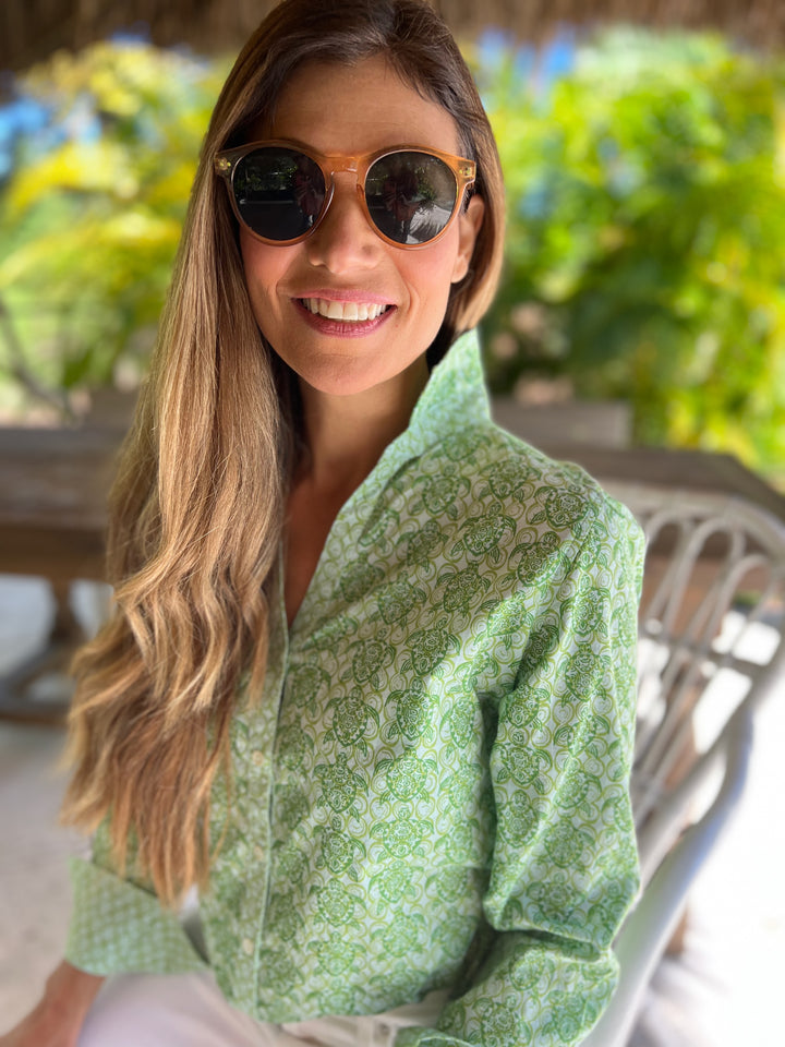 Artisan Shirt-Sea Turtle Print